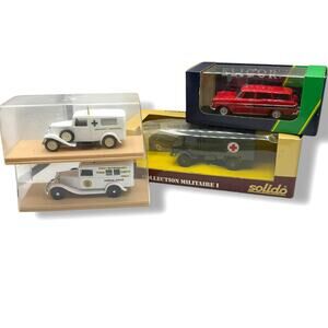 x4 Vintage Eligor and Solido brand diecast model ambulances NIB